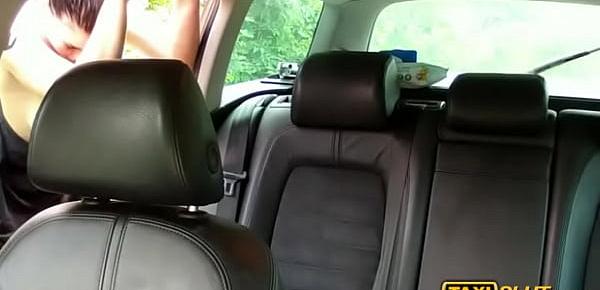  Pretty black haired amateur Scarlet railed with perv driver